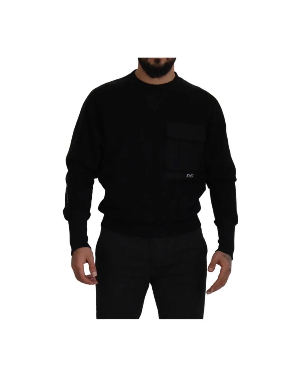 Dolce & Gabbana Black Round-Neck Knitwear for men