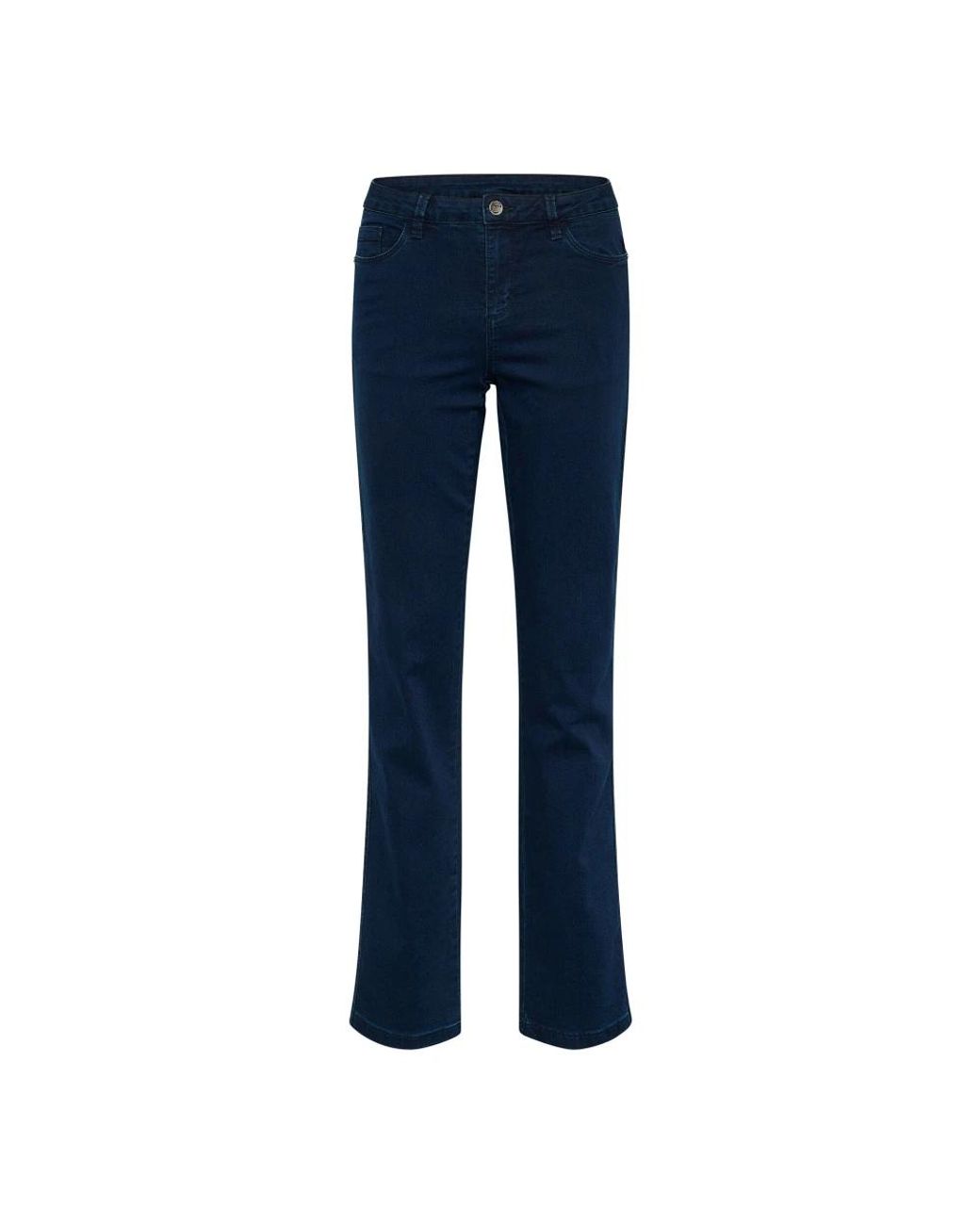 Kaffe Jeans ,Blauw ,Denim Donkerblauwe Denim Straight Leg Jeans in het Blue