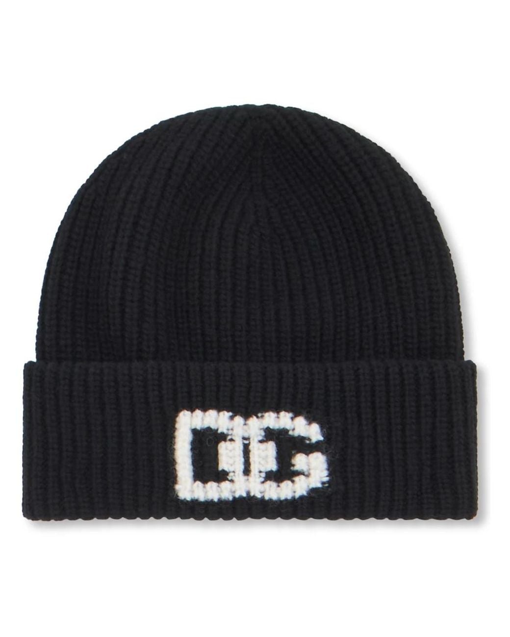 Dolce & Gabbana Strickmütze Mit Logo in Black für Herren