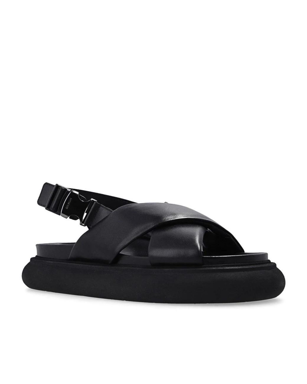 Moncler Black Flat Sandals
