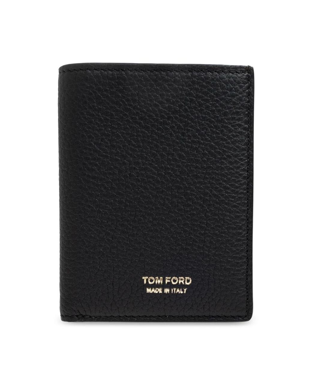 Tom Ford Accessoires ,Zwart ,Leer Grain Leather Folding Cardholder in het Black voor heren