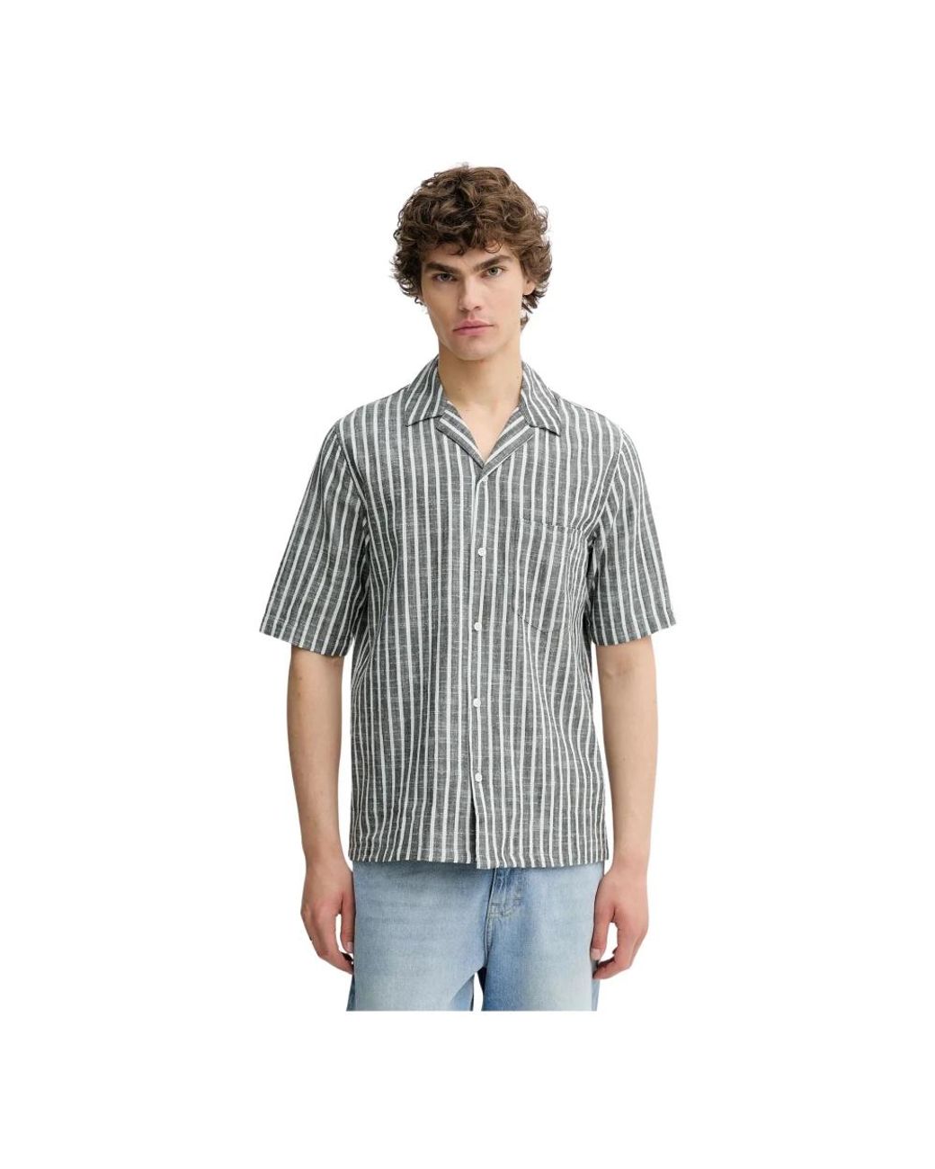 Samsøe & Samsøe Short Sleeve Hemden in het Gray voor heren