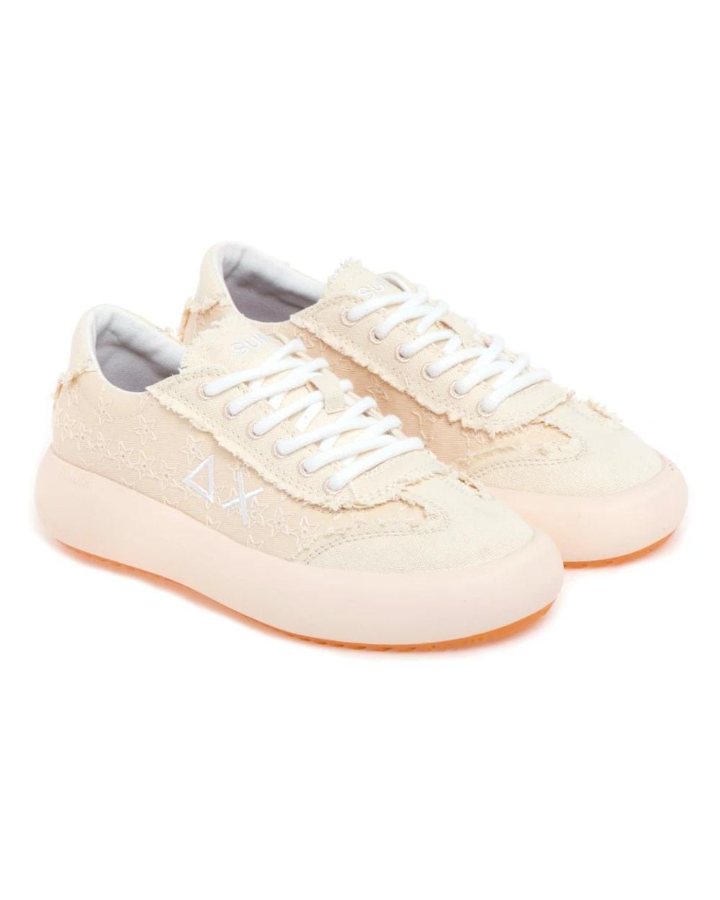 Sun 68 White Sneakers