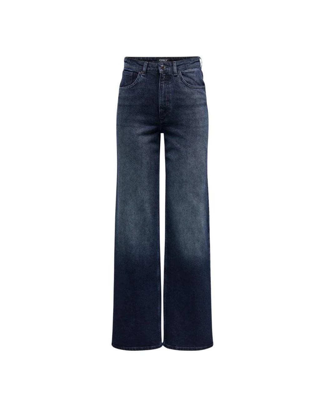 ONLY Jeans ,Blauw ,Katoen Juicy High Waist Wide Jeans in het Blue