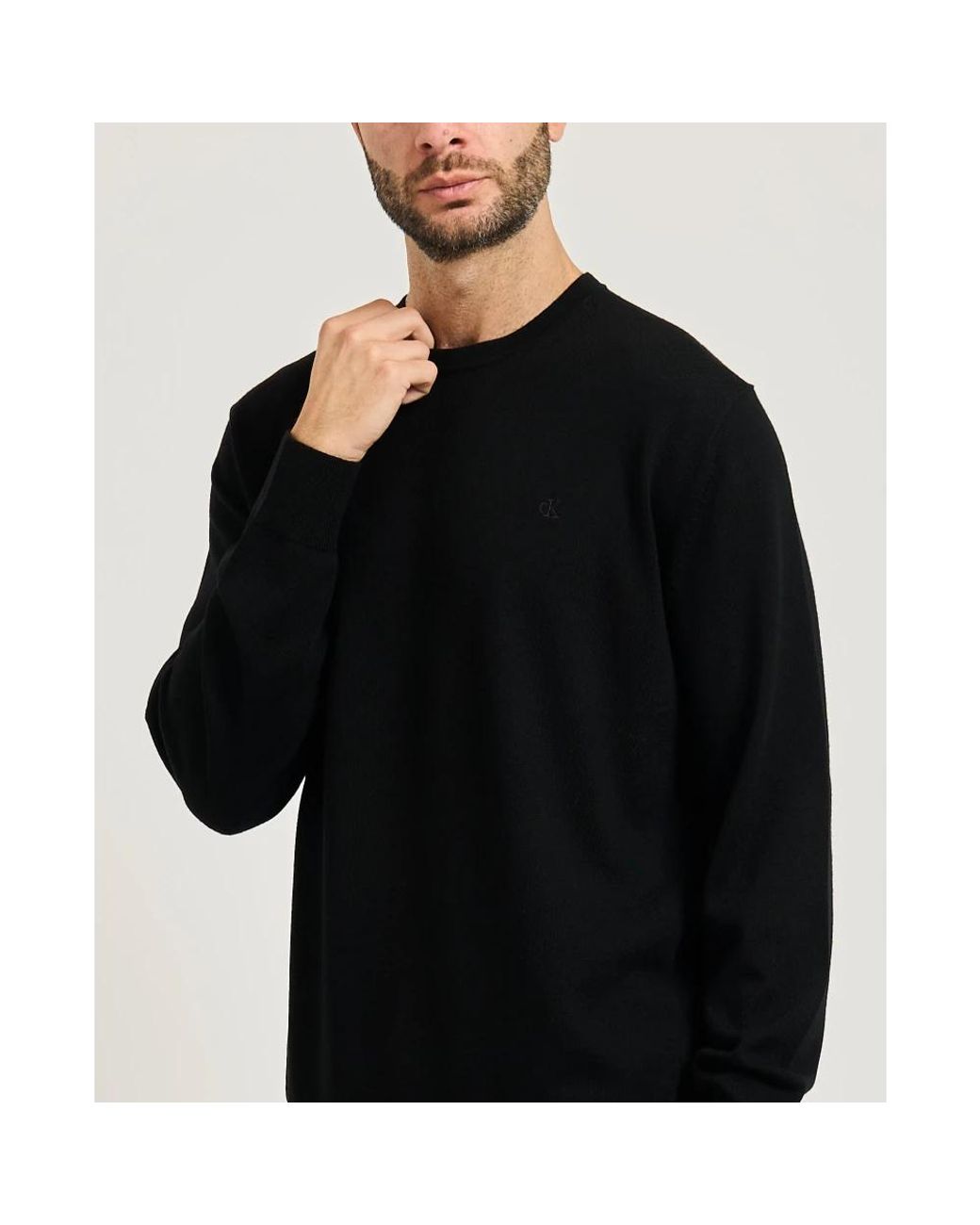 Calvin Klein Black Round-Neck Knitwear for men