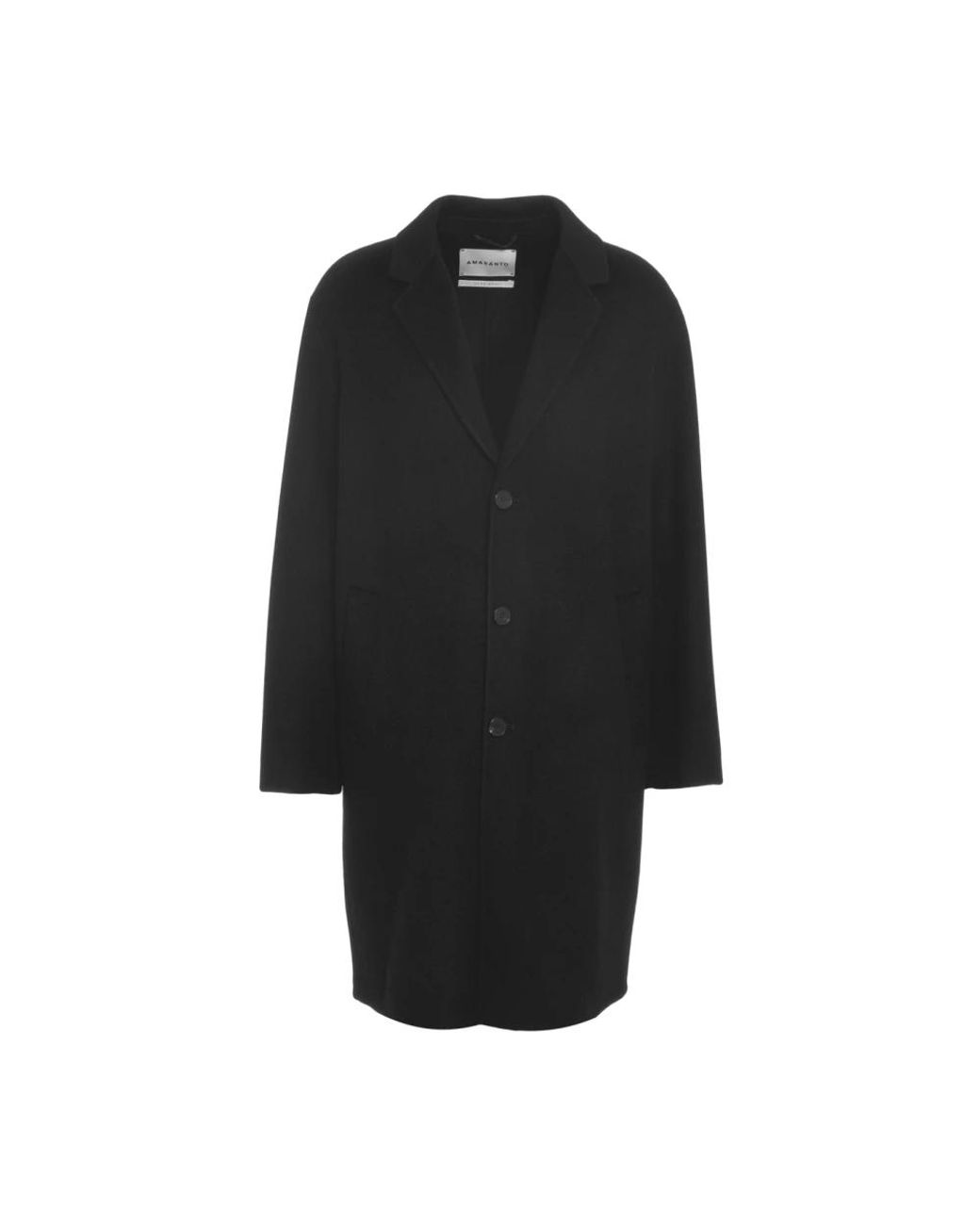 Amaranto Black Single-Breasted Coats for men