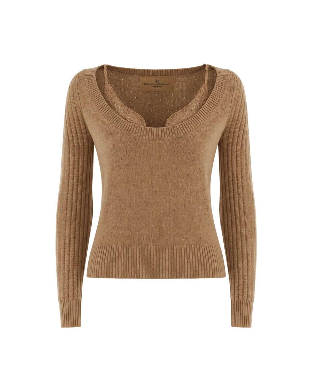 Ermanno Scervino Brown Cashmere Knitwear