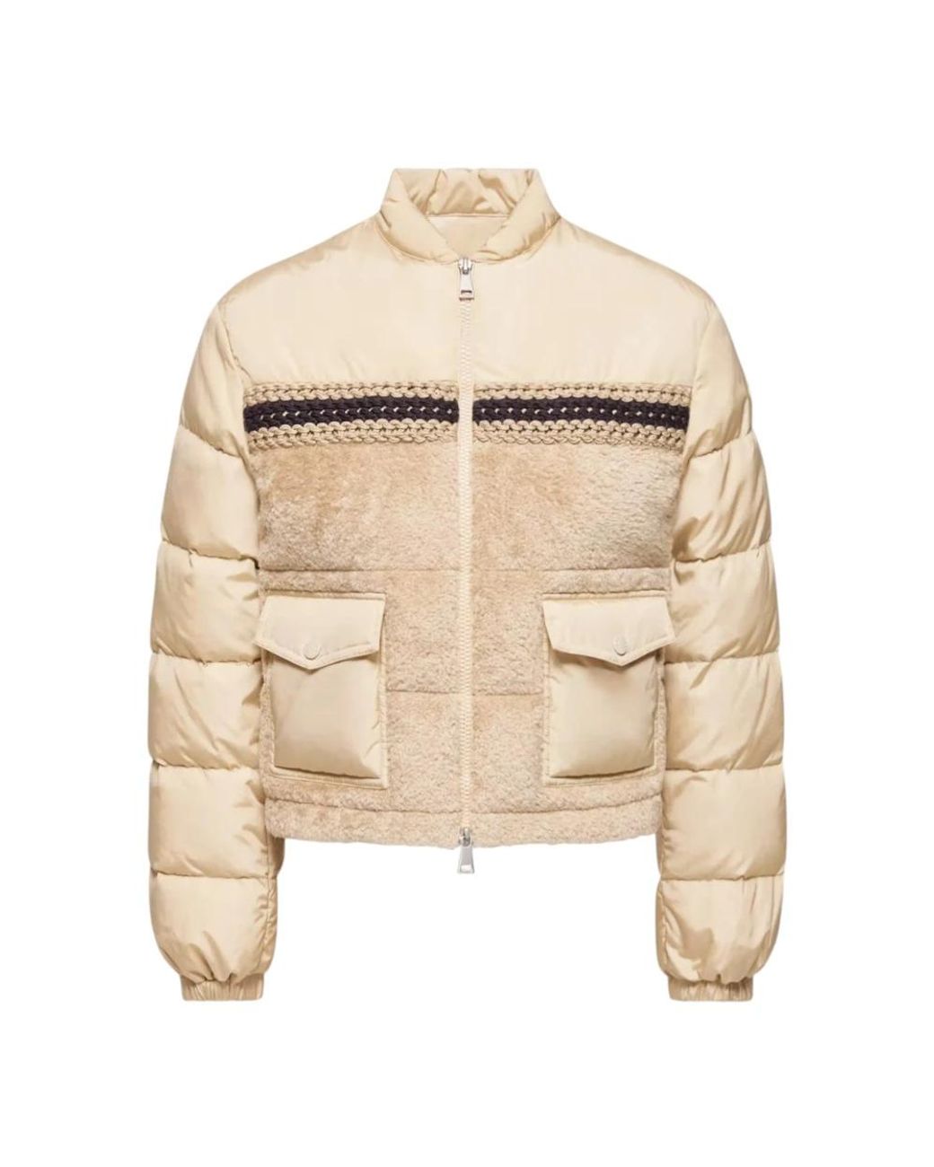 Moncler Jassen ,Katoen Achillee Teddy Down Bomber in het Natural