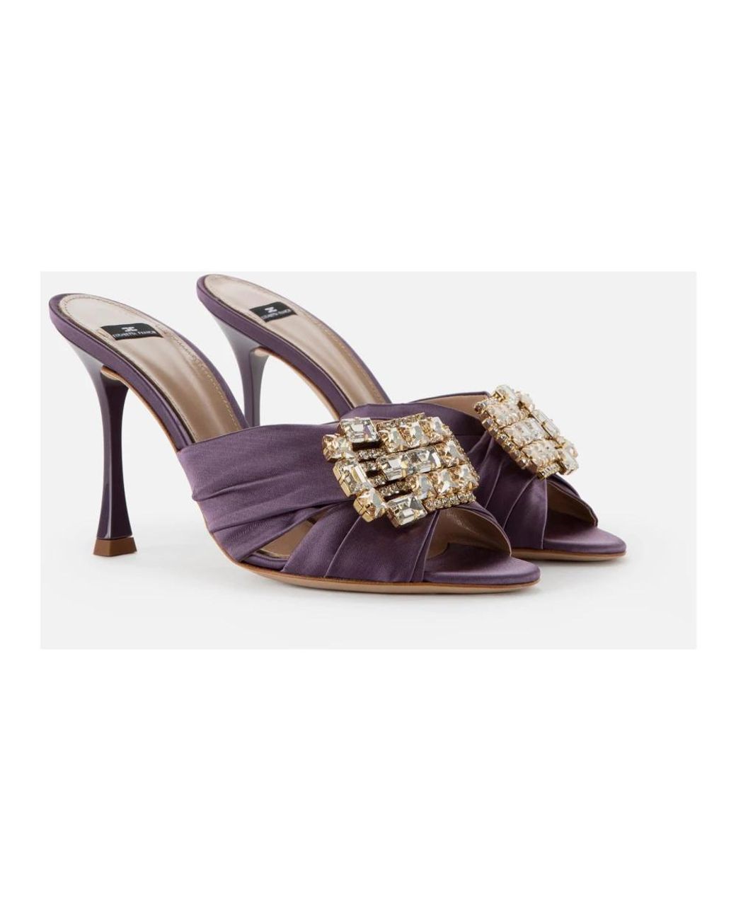 Elisabetta Franchi Purple Heeled Mules