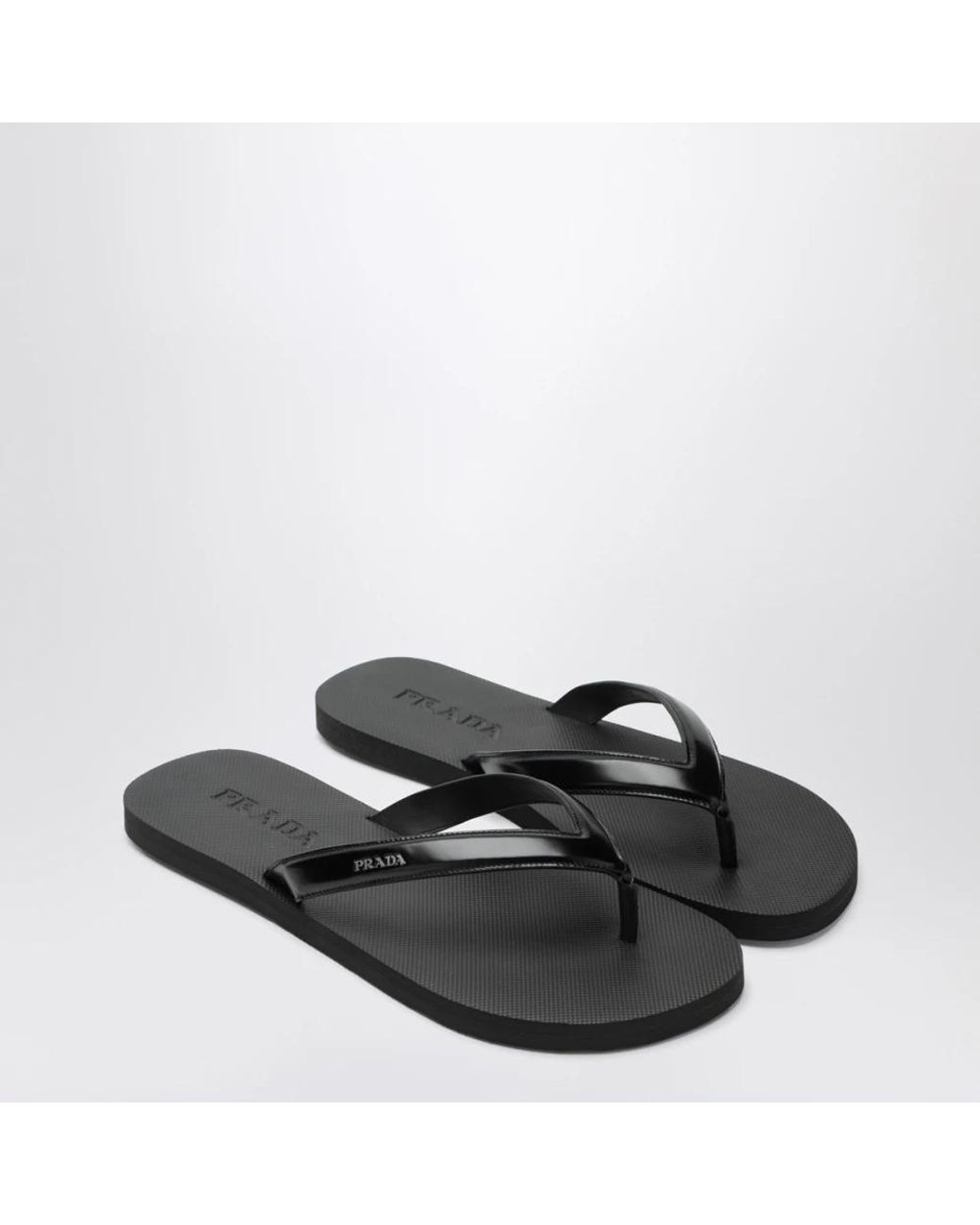 Flip Flops Prada de hombre de color Black