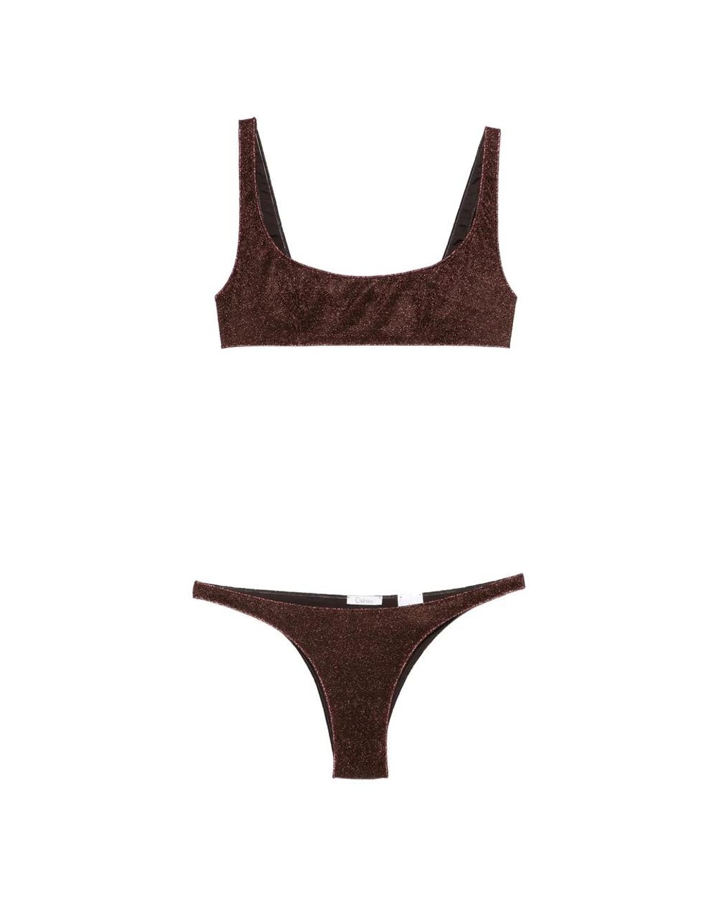 Oseree Brown Chocolate Glitter Detail Two-Piece Set