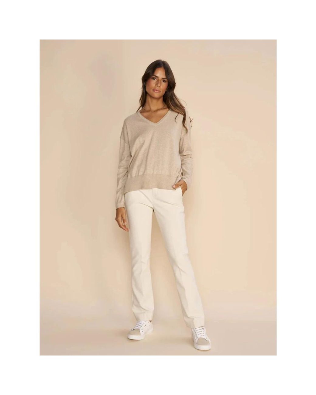 Mos Mosh White Slim-Fit Trousers