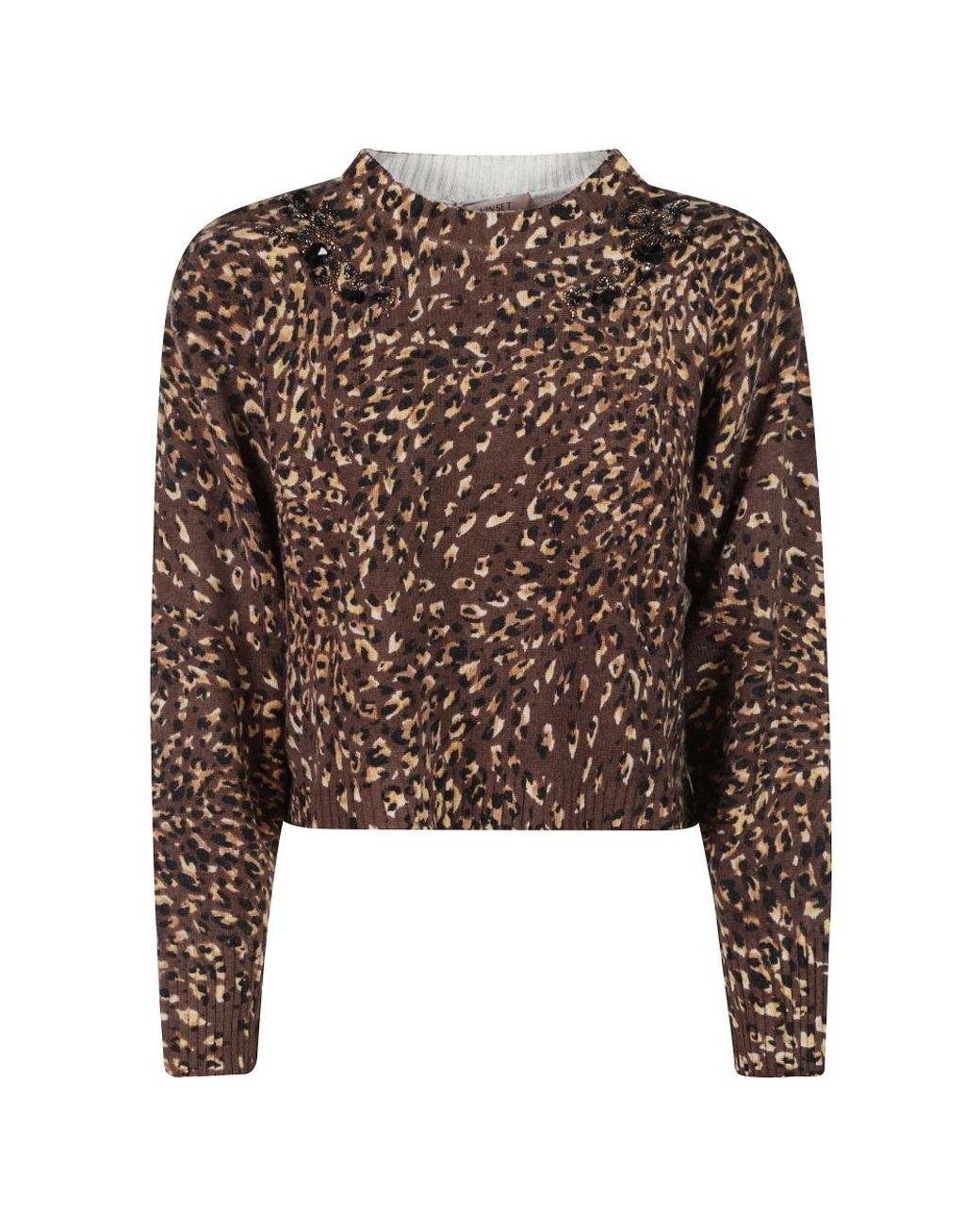 Twinset Brown Round-Neck Knitwear