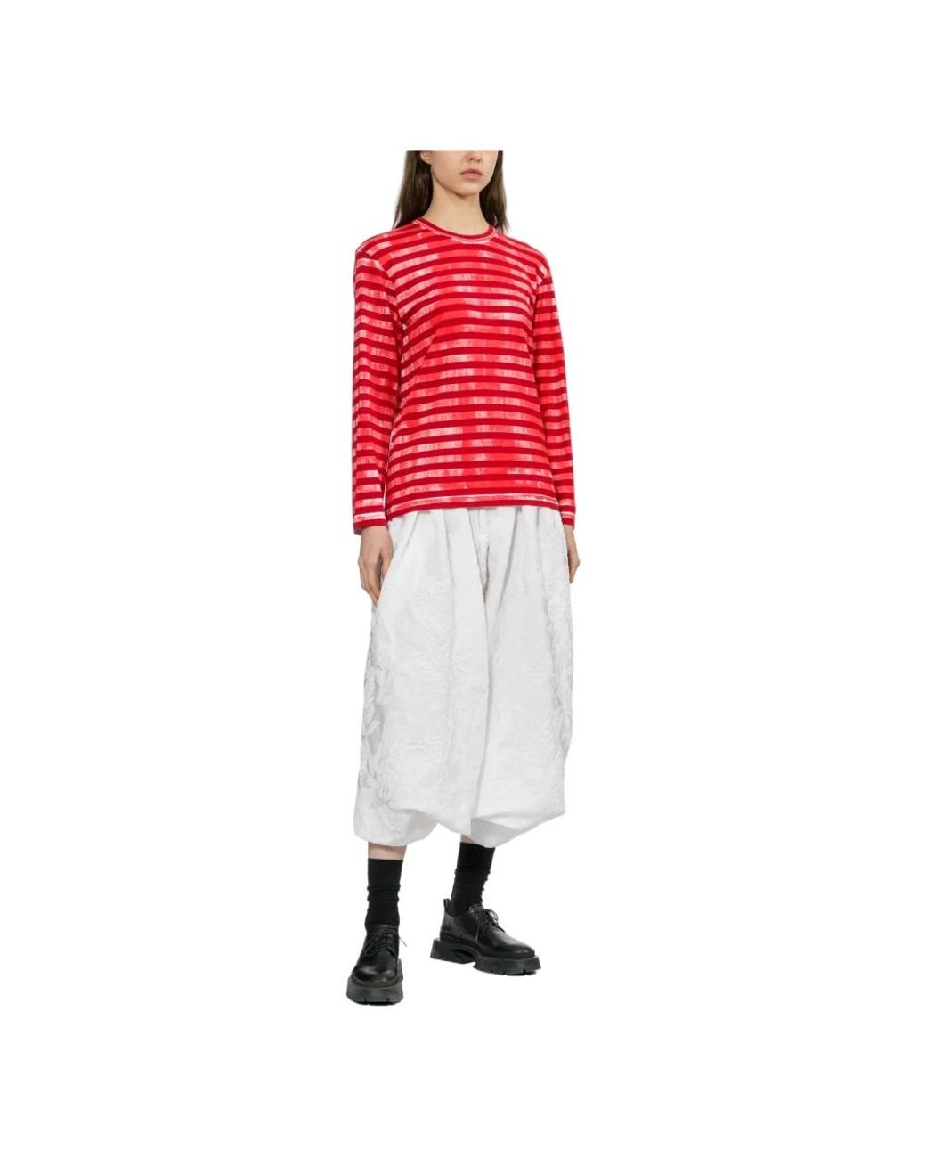 Comme des Garçons White Cropped Trousers