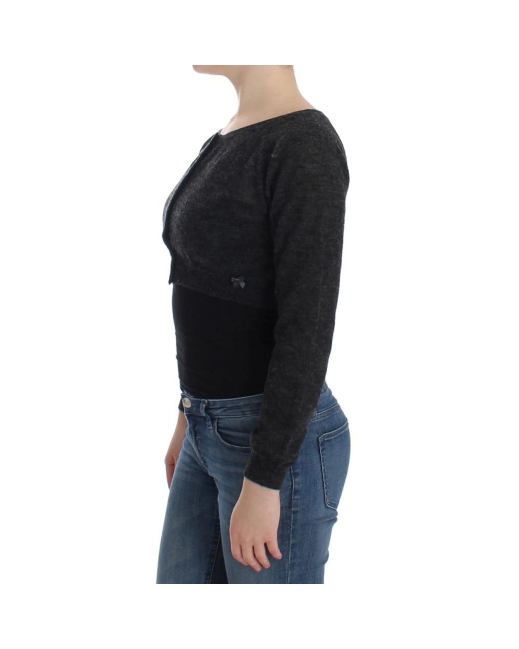 Knit wool cardigan sweater Ermanno Scervino en coloris Black