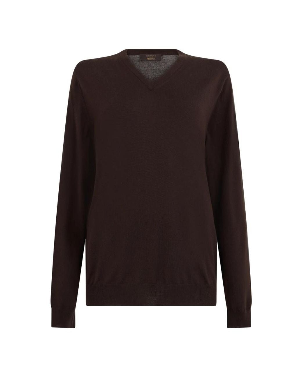 Slowear Brown V-Neck Knitwear for men