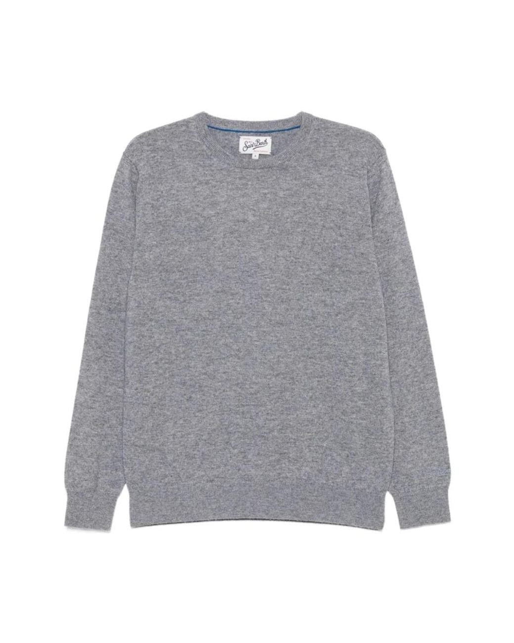 Mc2 Saint Barth Gray Round-Neck Knitwear for men