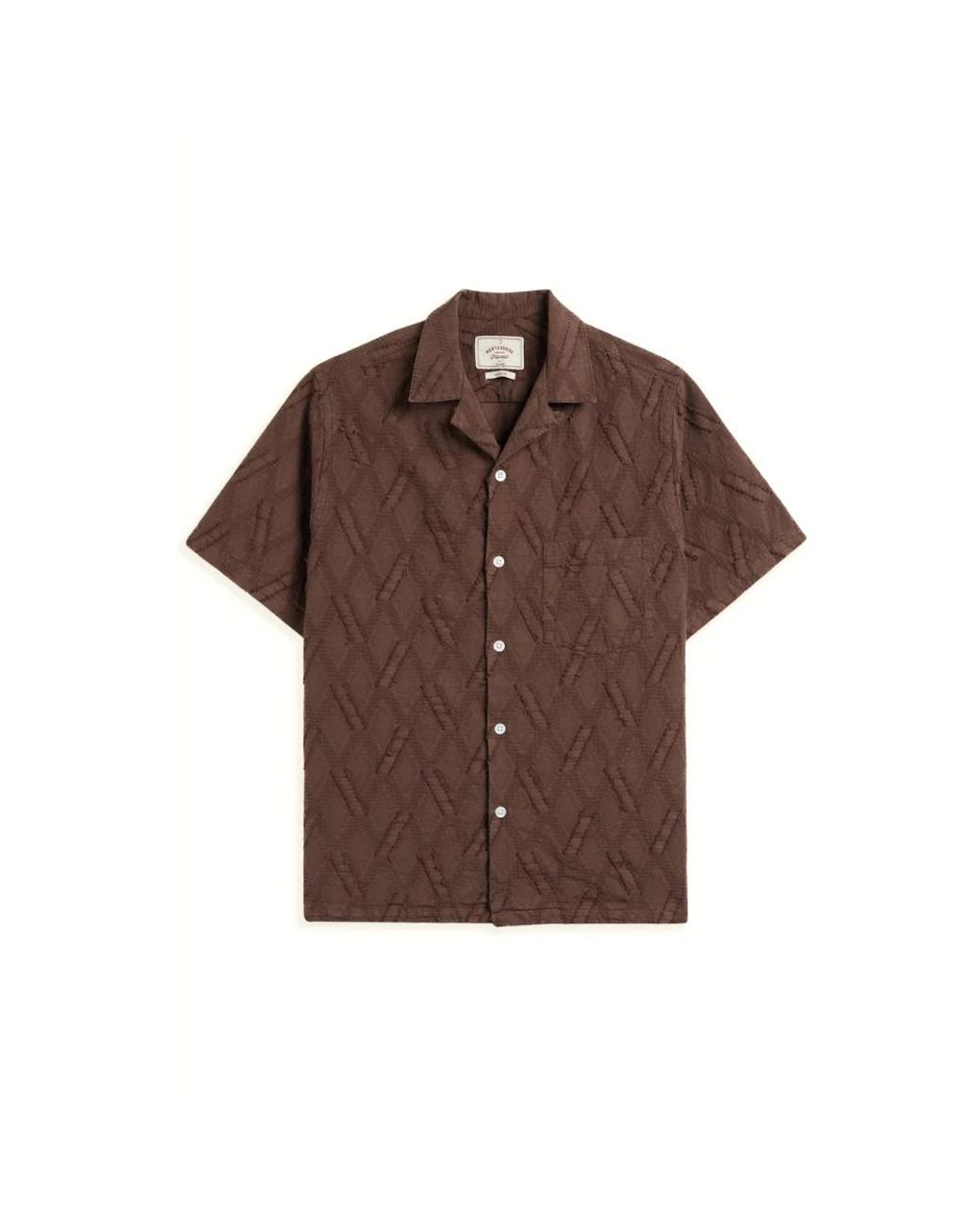 Portuguese Flannel Brown Short Sleeve Shirts for men
