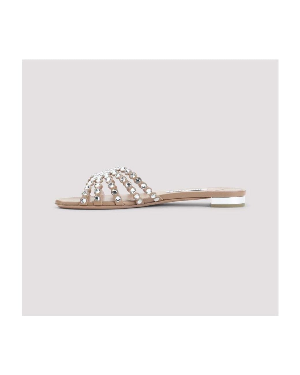 Aquazzura White Sliders