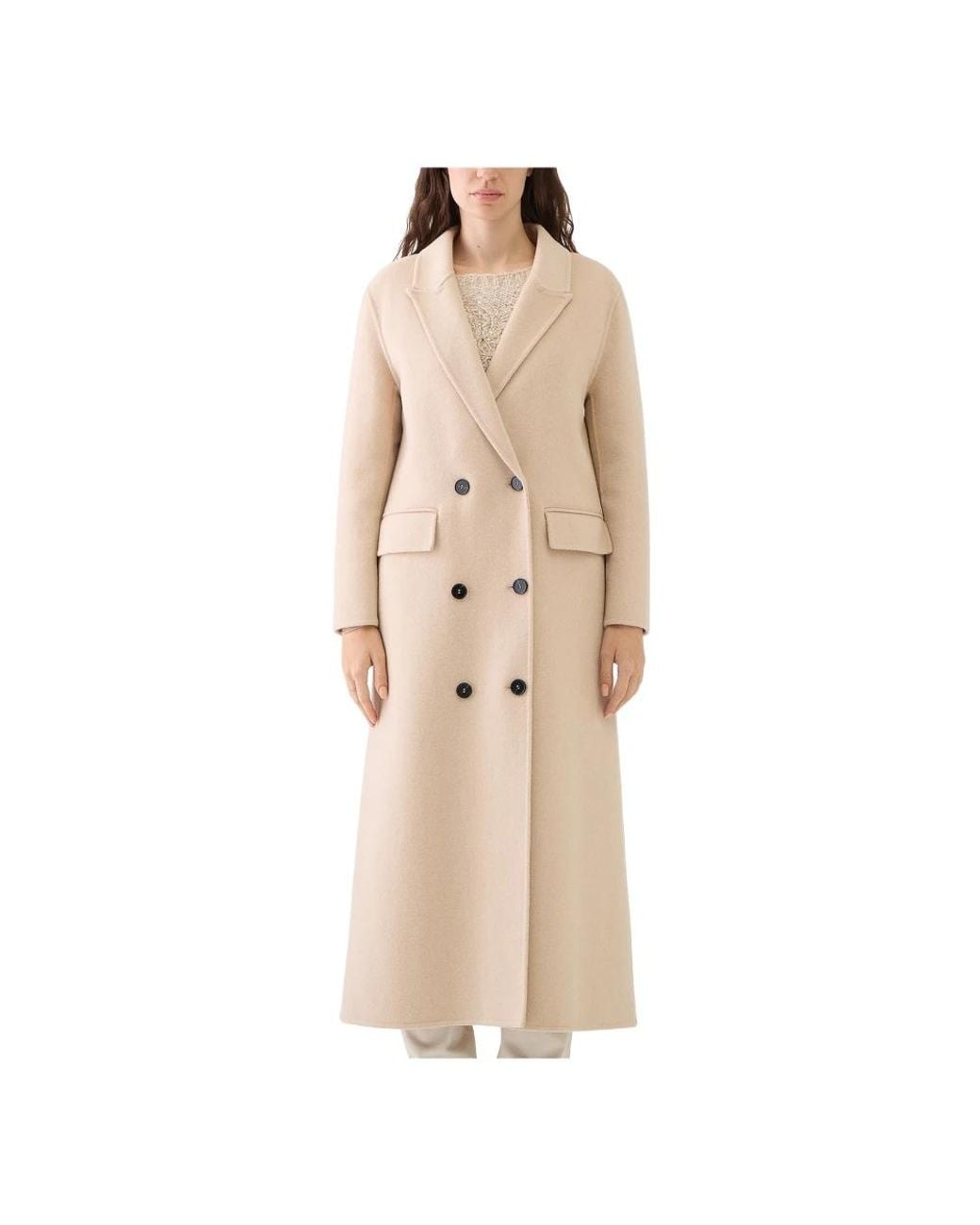 Ermanno Scervino Natural Double-Breasted Coats
