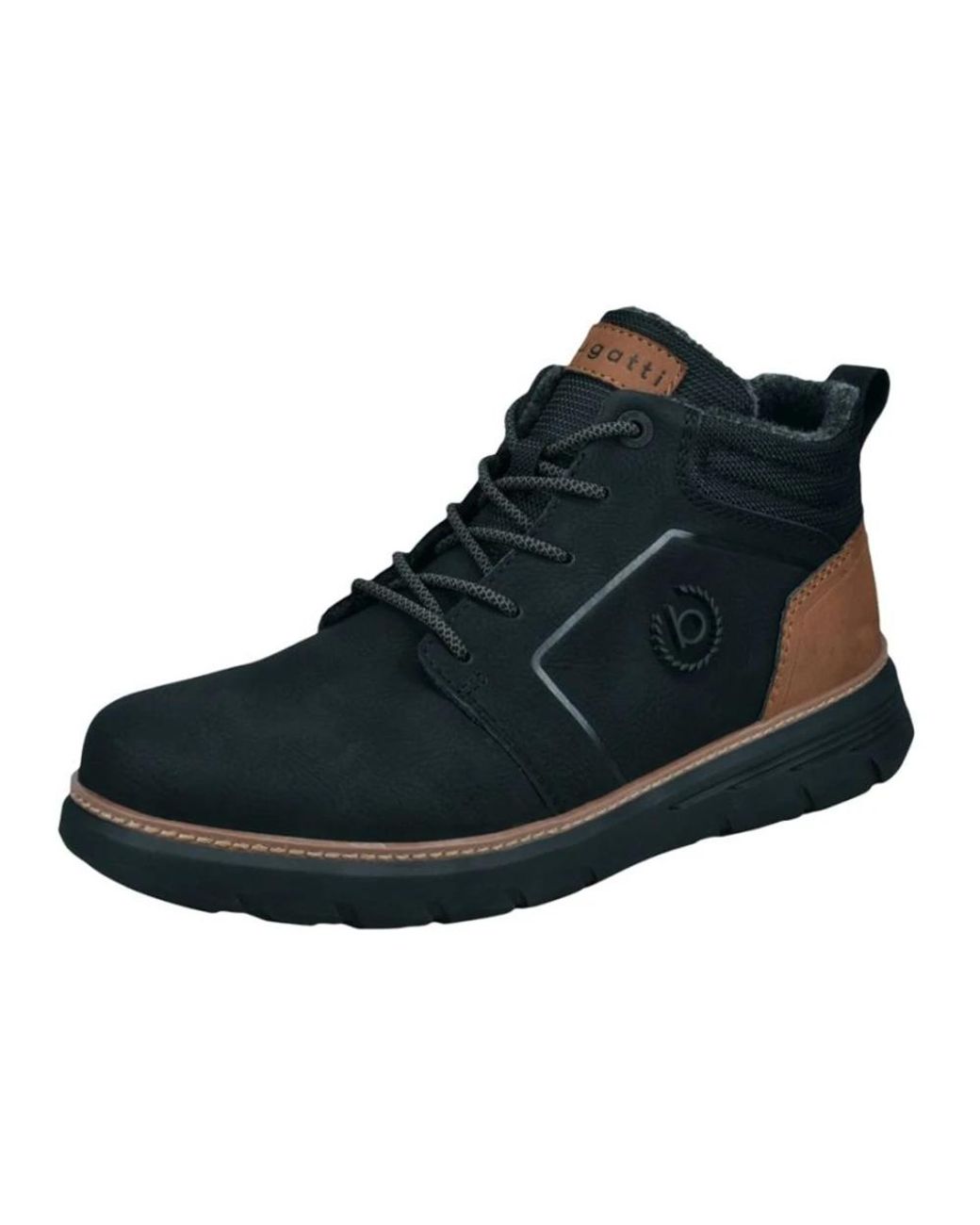 Bugatti Black Lace-Up Boots for men