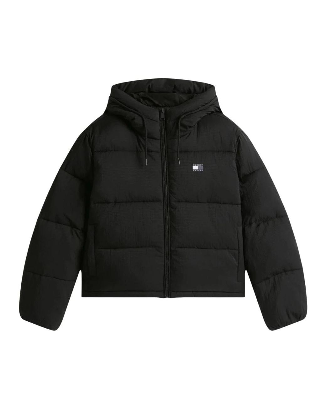 Tommy Hilfiger Jassen ,Zwart ,Nylon Tjw Hooded Puffer Jacket in het Black