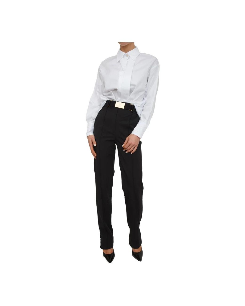 Elisabetta Franchi Black Slim-Fit Trousers
