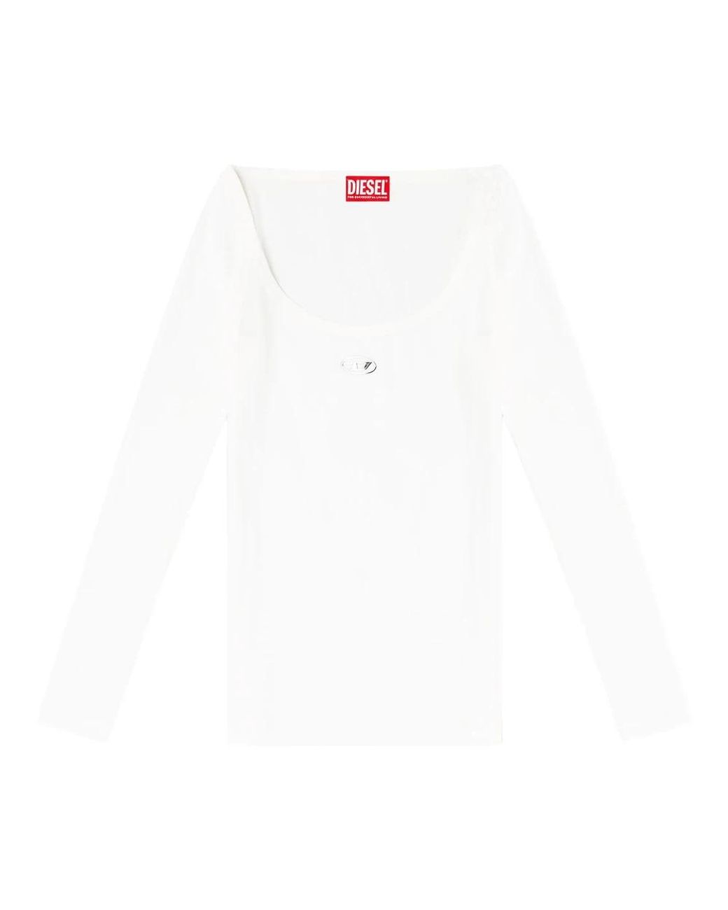 DIESEL White Long Sleeve Tops