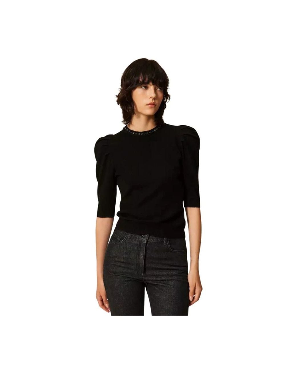 Twinset Actitude Gebreide Top in het Black
