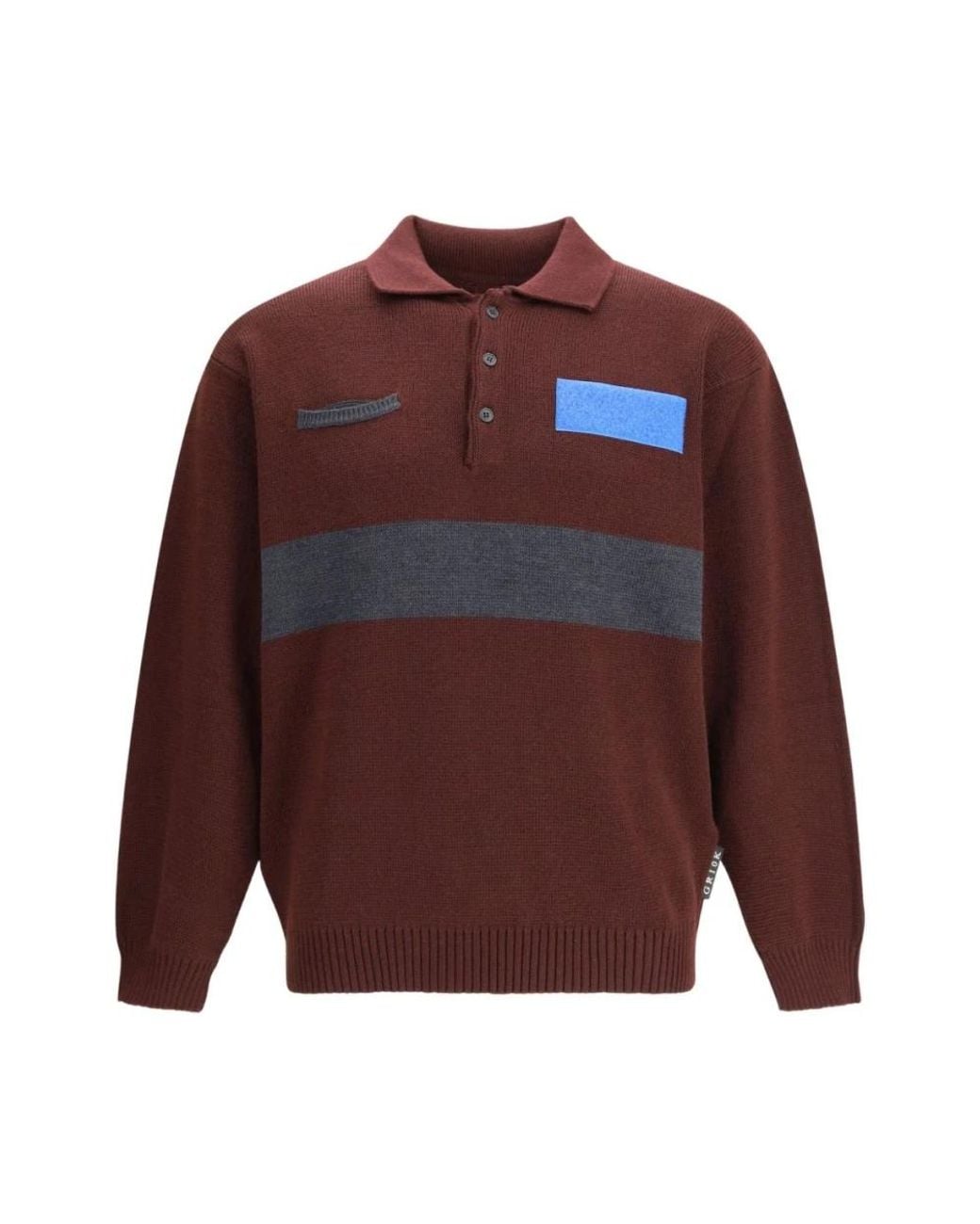 GR10K Brown Round-Neck Knitwear for men