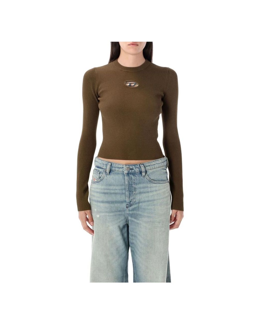 DIESEL Green Round-Neck Knitwear