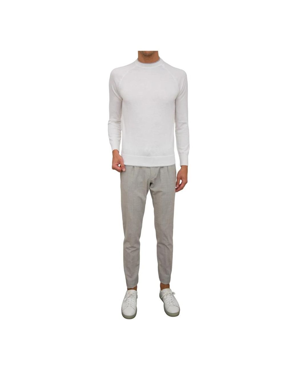 Eleventy Gray Round-Neck Knitwear for men