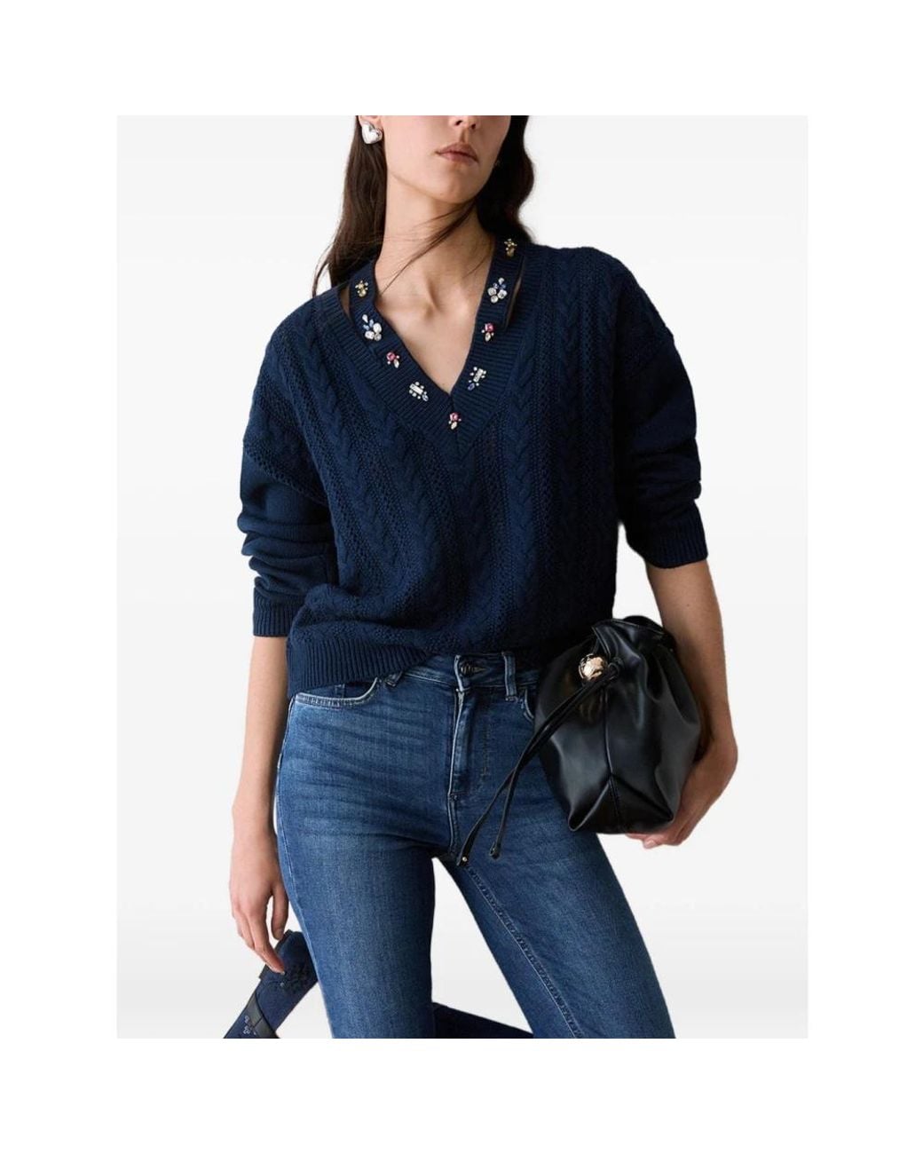 Liu Jo Blue V-Neck Knitwear