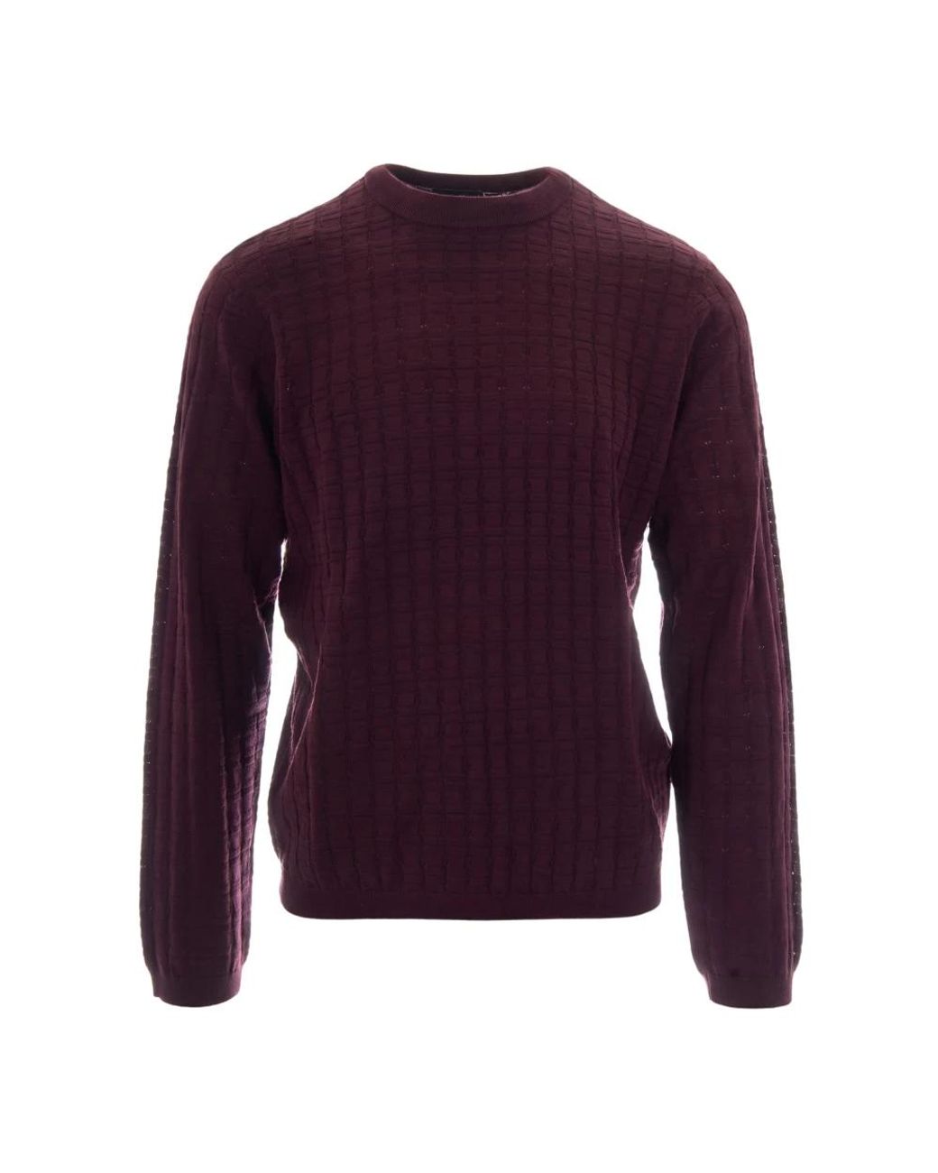 Emporio Armani Purple Round-Neck Knitwear for men