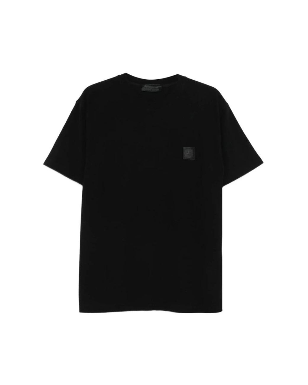 Stone Island Compass Patch T-Shirt in het Black voor heren