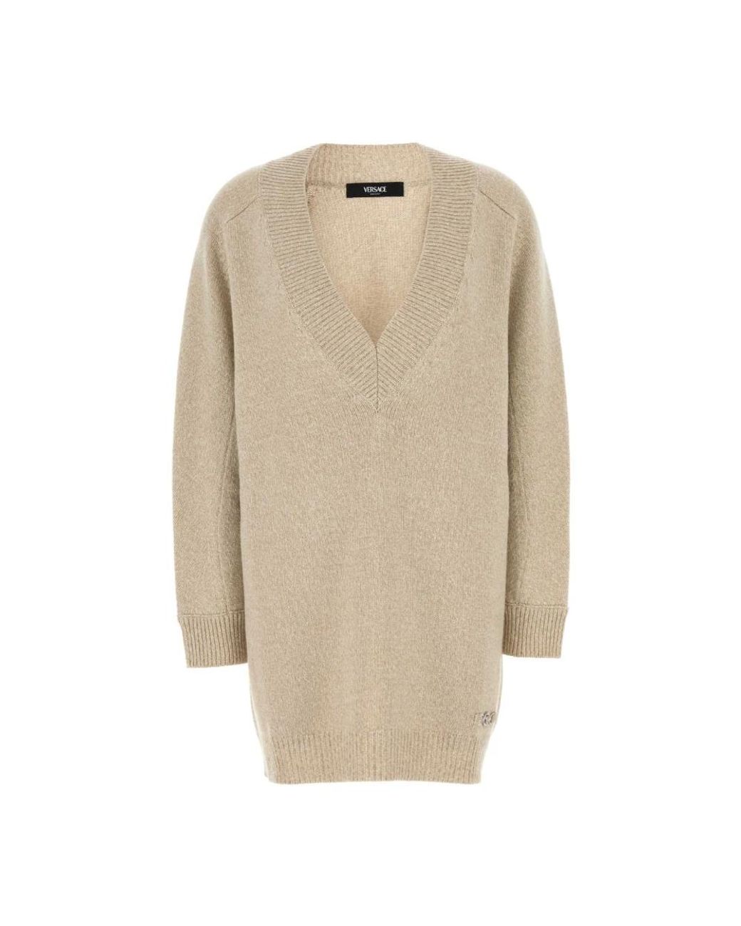 Versace Natural V-Neck Knitwear