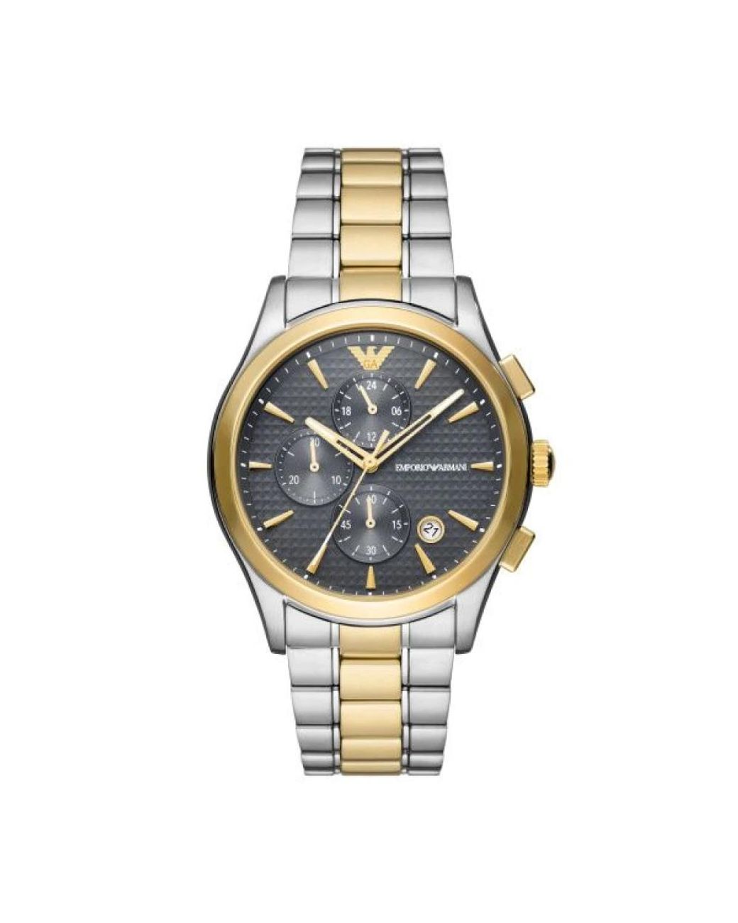 Emporio Armani Metallic Chronograph Two-tone Stainless Steel Watch for men