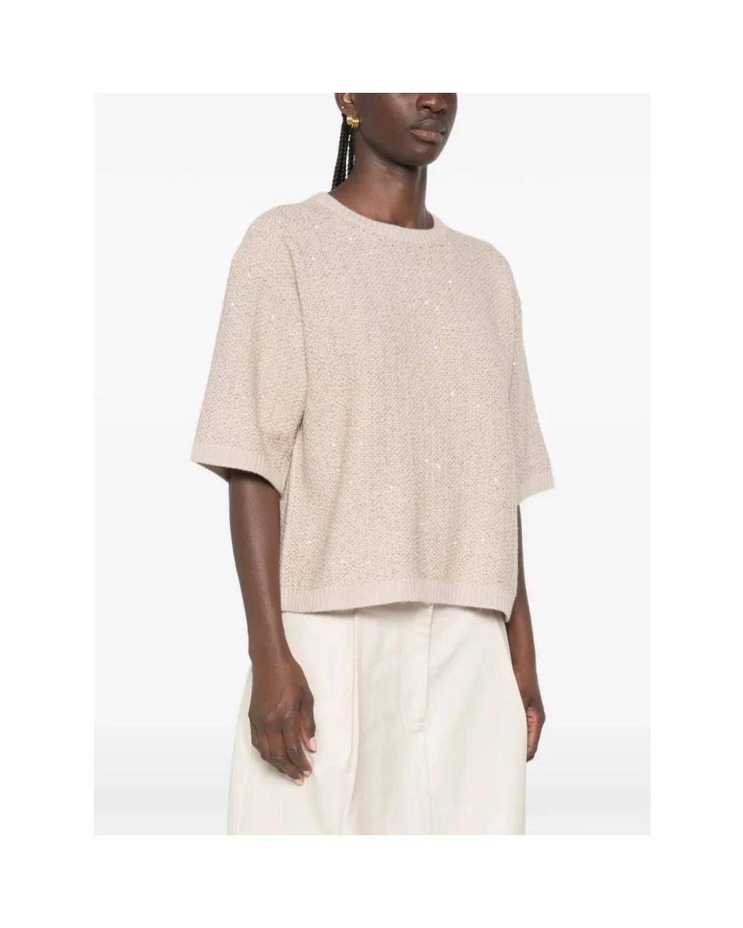 Fabiana Filippi Natural Round-Neck Knitwear