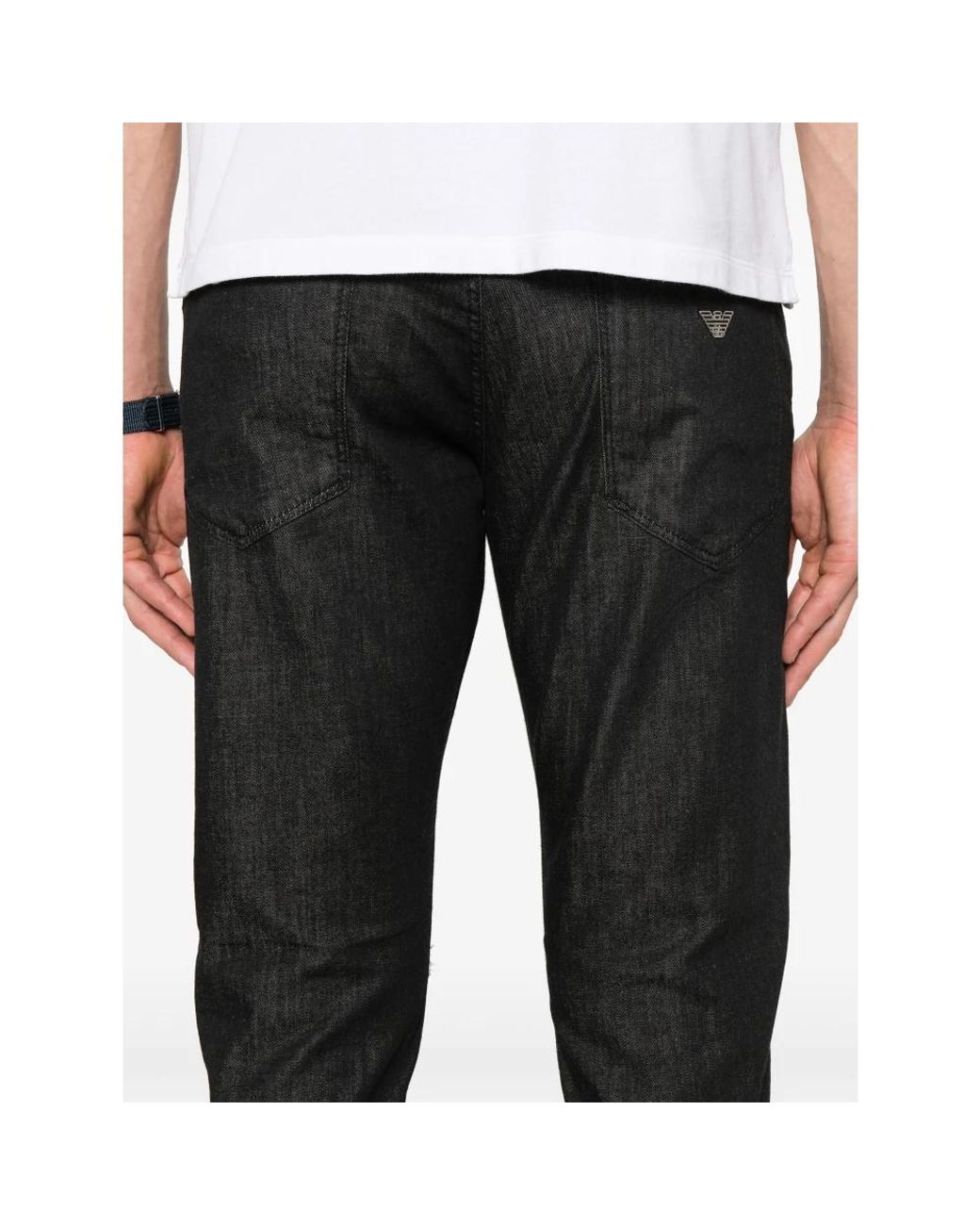 Emporio Armani Black Straight Fit Jeans for men