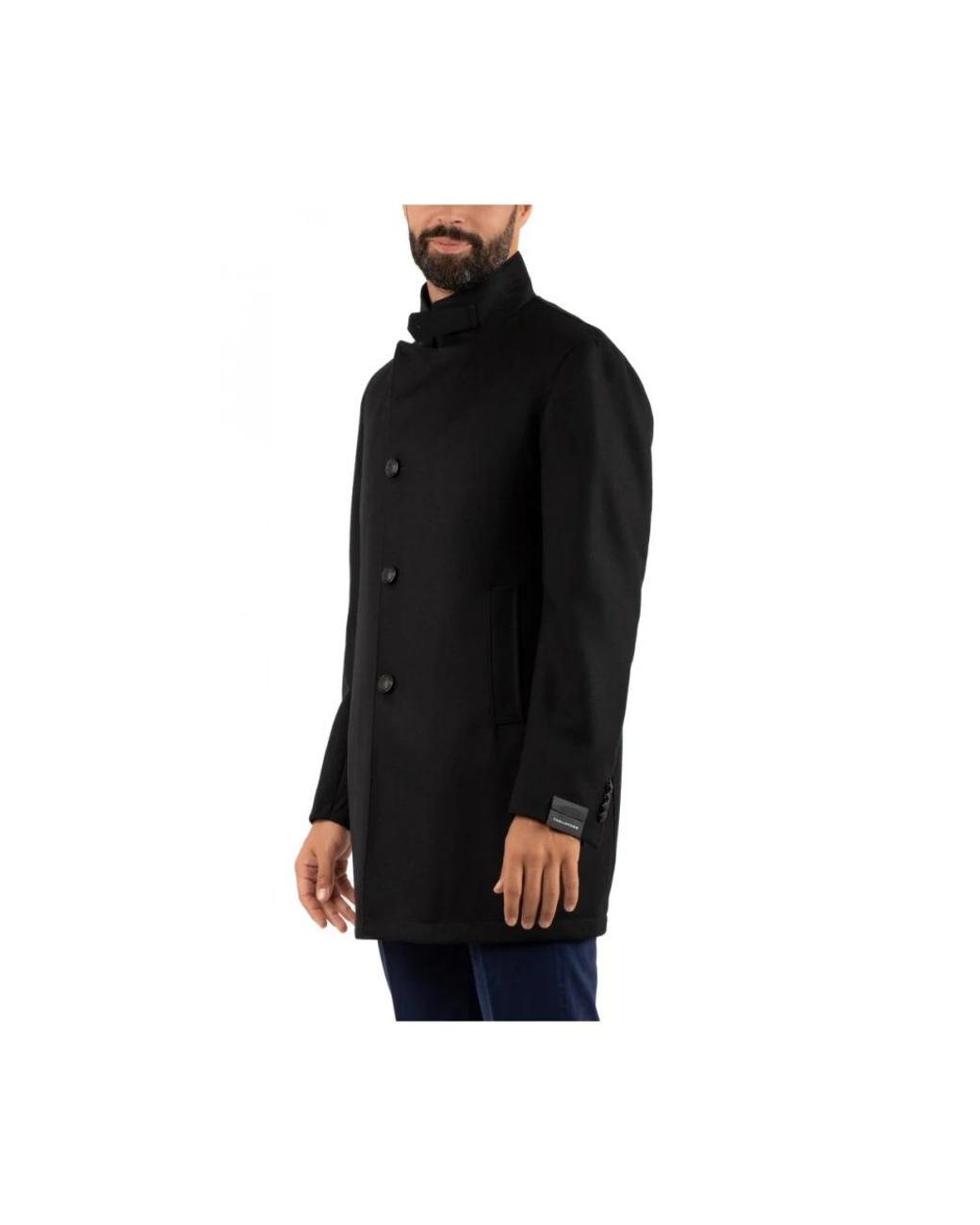 Tagliatore Black Single-Breasted Coats for men