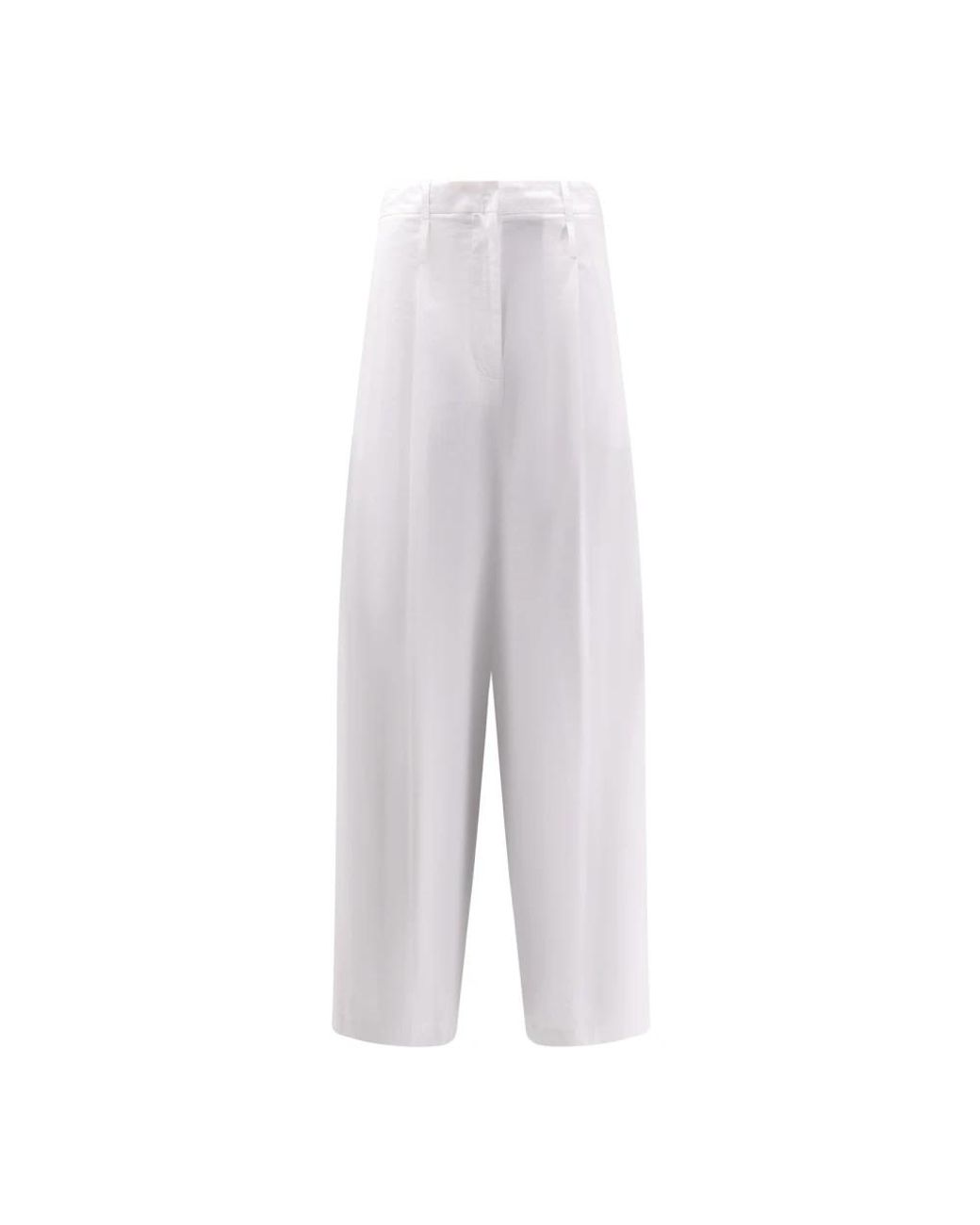 Alysi White Cropped Trousers