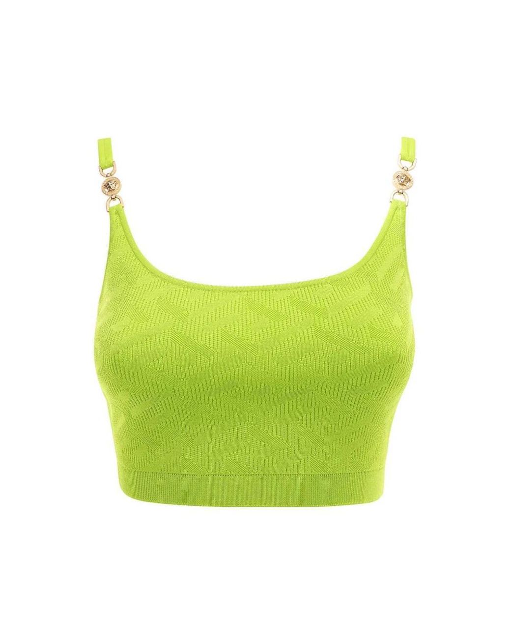 Versace Tops ,Groen ,Jacquard Motief Viscose Top in het Green
