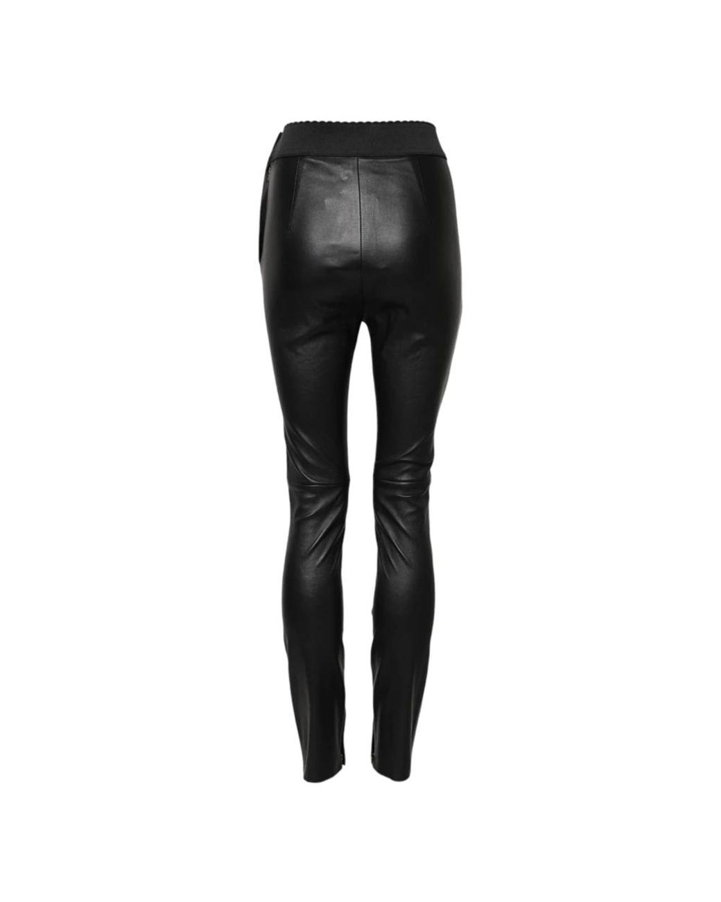 Dolce & Gabbana Black Leather Trousers