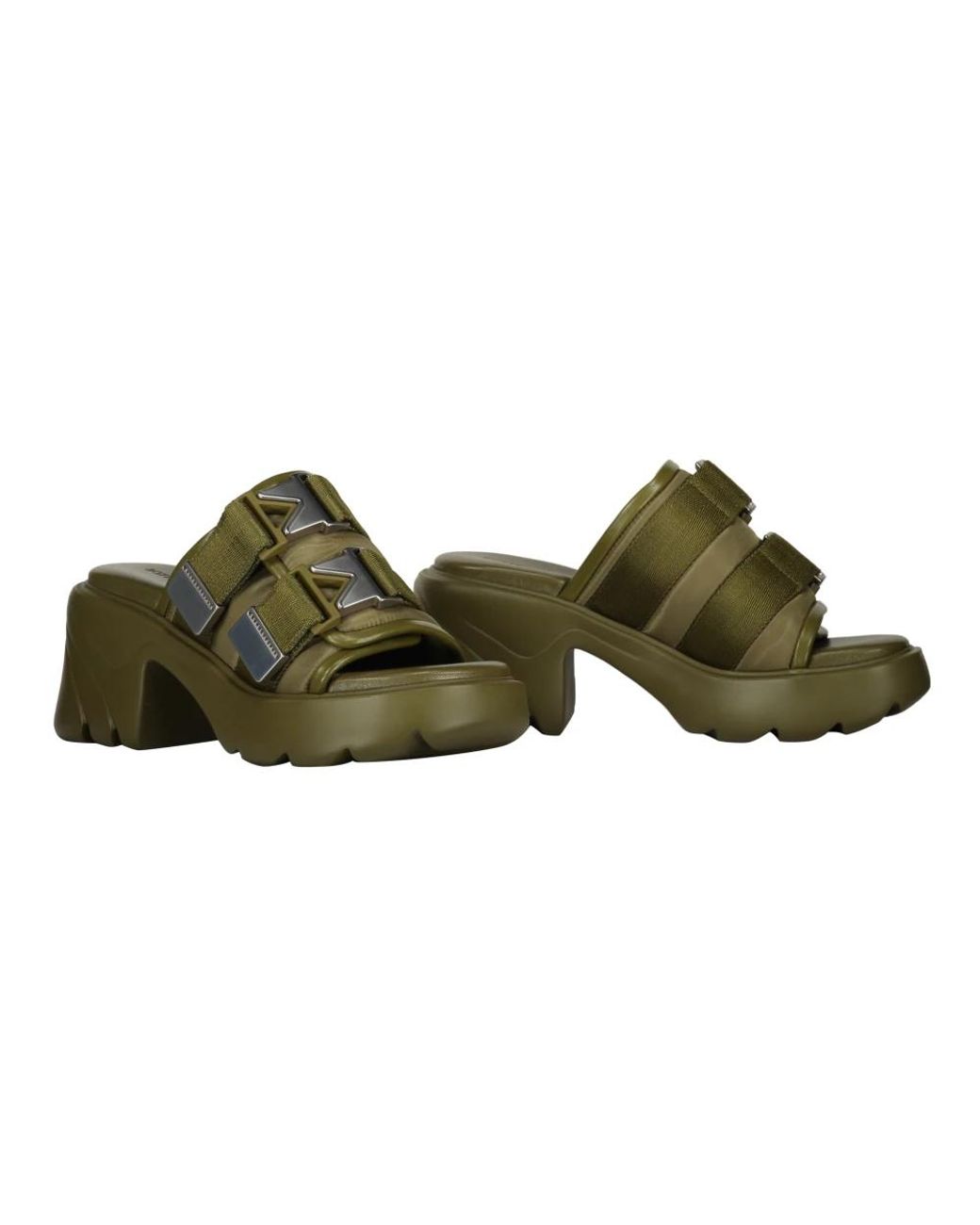 Bottega Veneta Green Heeled Mules