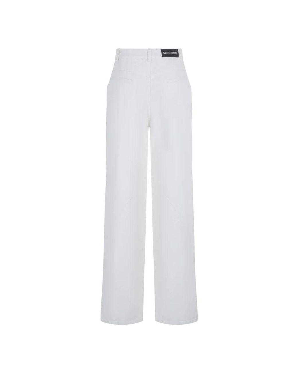 Alberta Ferretti White Wide Trousers