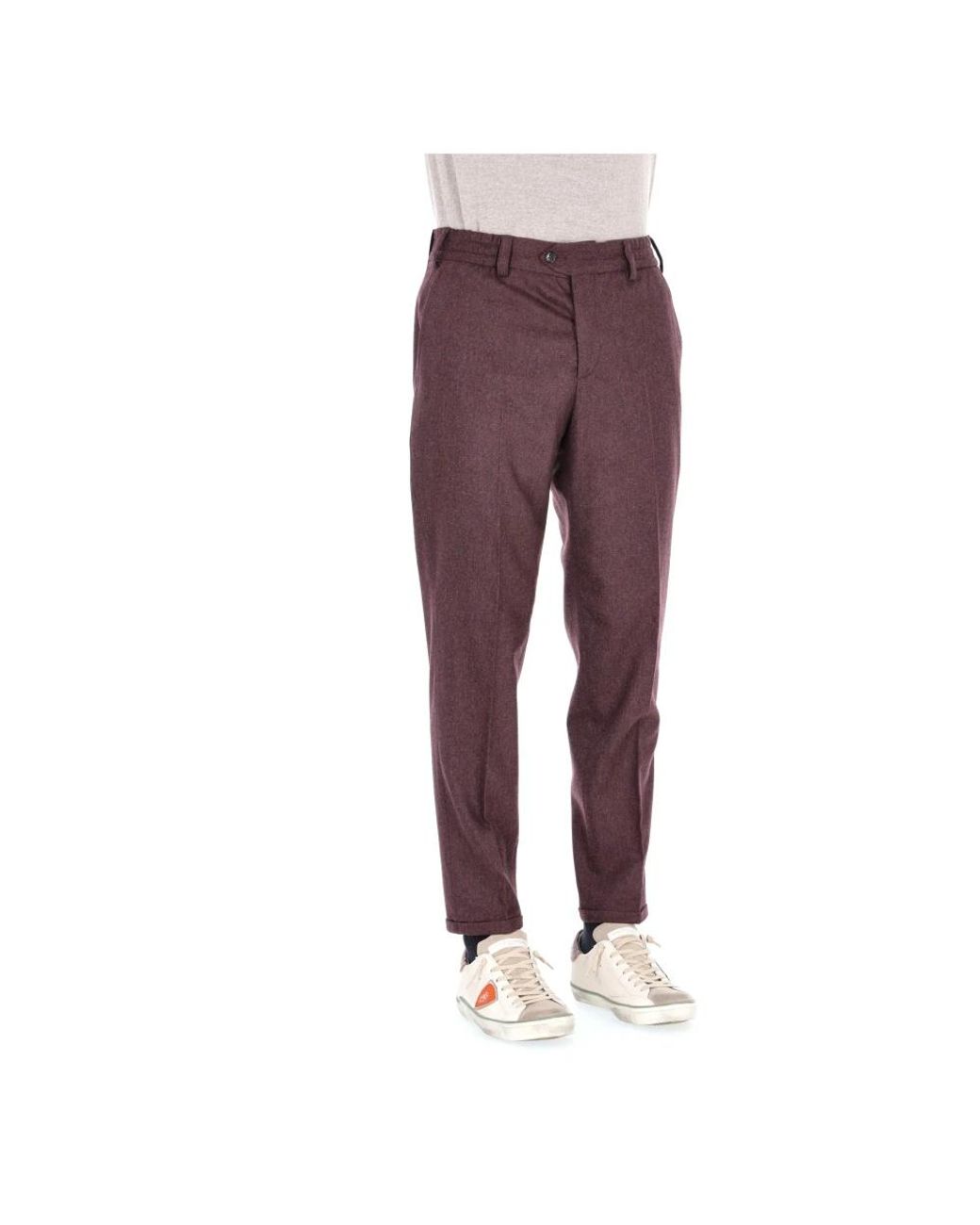 PT Torino Purple Straight Trousers for men
