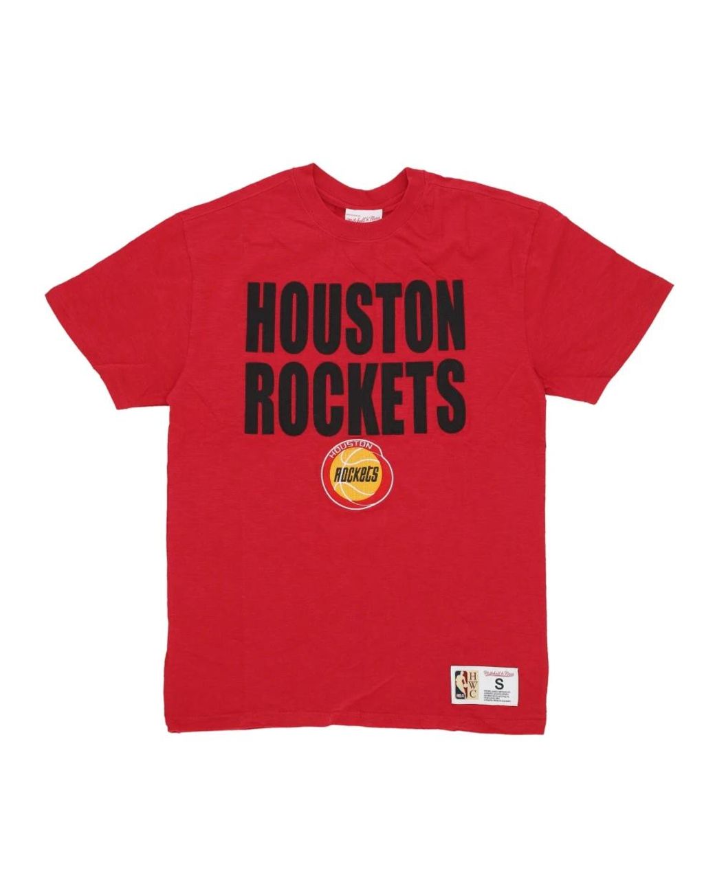 Mitchell & Ness Tops ,Rood ,Katoen Houston Rockets Nba T-Shirt in het Red voor heren