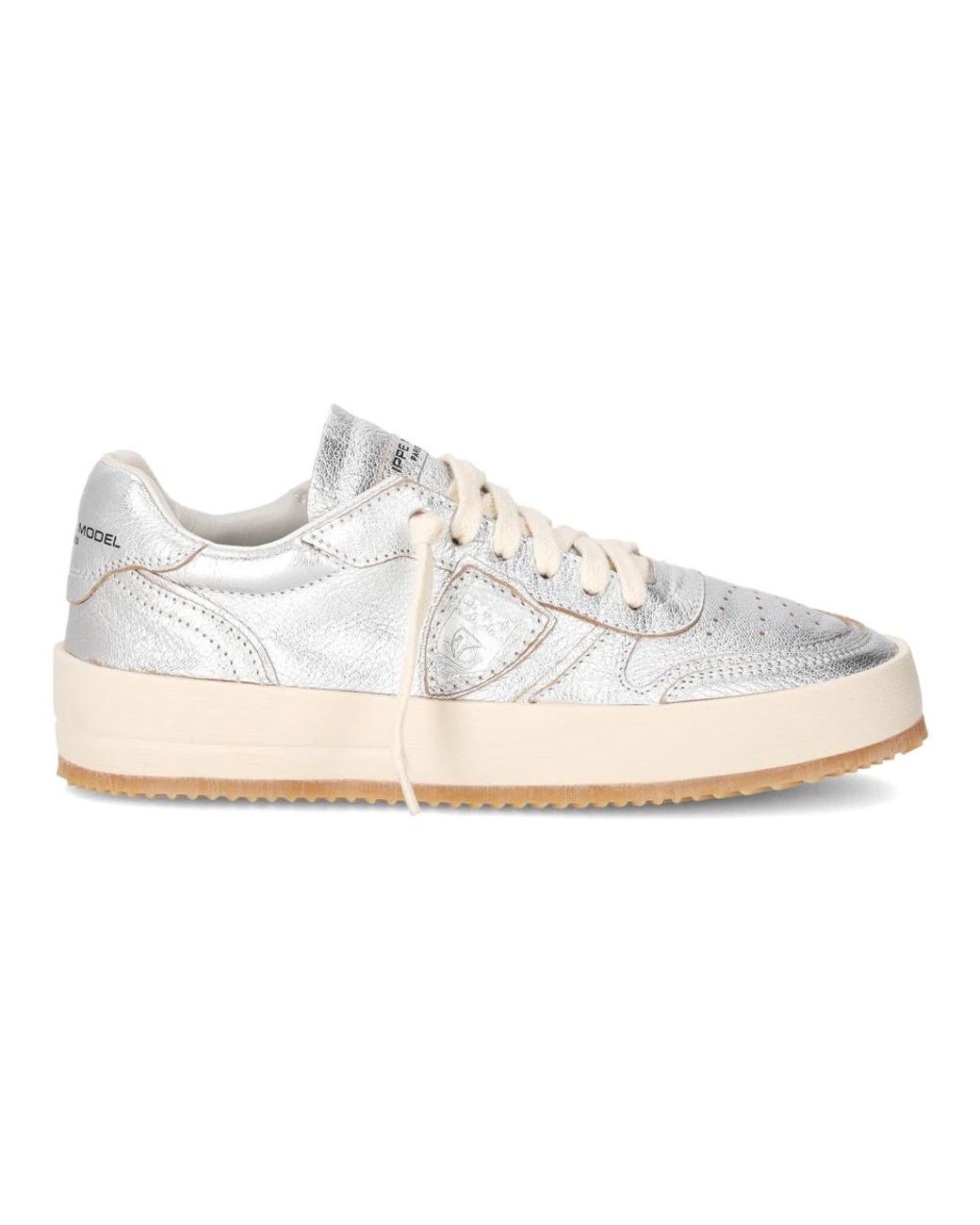 Philippe Model Schoenen ,Grijs ,Katoen Sneakers Nice Tennis in het White