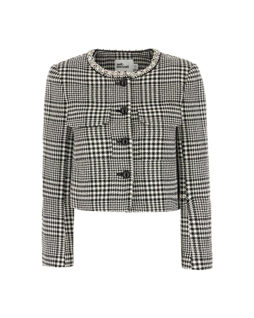 Self-Portrait Black Tweed Jackets