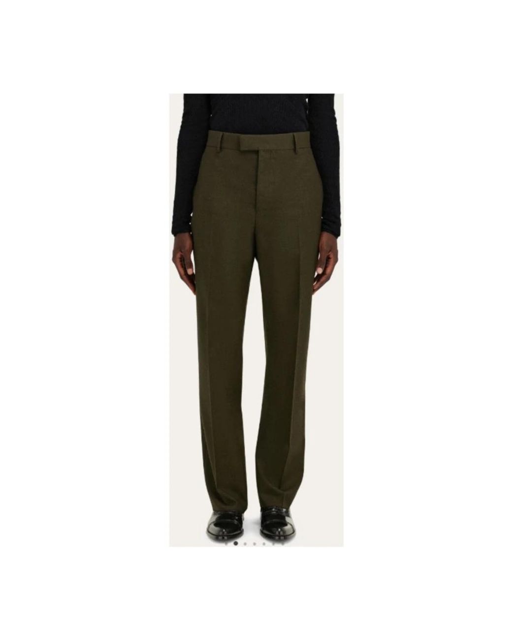 Ferragamo Green Straight Trousers for men